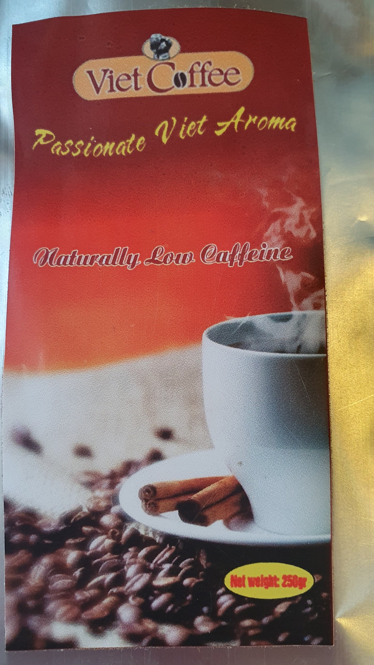 Naturally low Caffeine 250g ground coffee