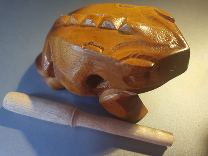 Guiro Hand Carved Frog - Traditional Vietnamese Wooden Musical Instrument