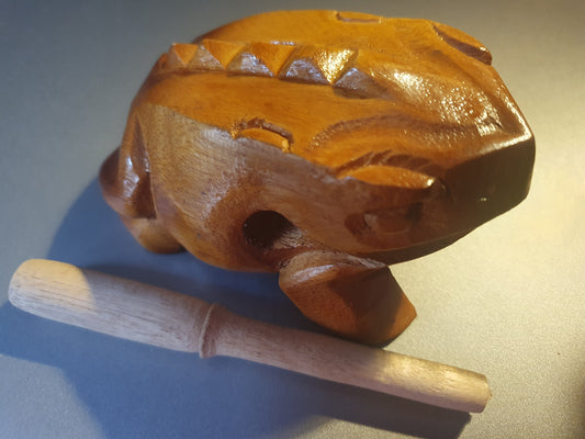 Guiro Hand Carved Frog - Traditional Vietnamese Wooden Musical Instrument