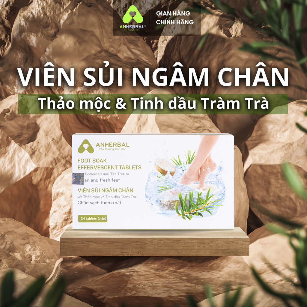 Anherbal foot soak effervescent tablets Ginger, Eucallyptus, mint 
