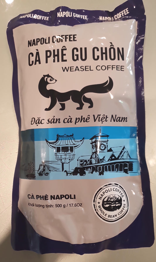 Napoly Premium Vietnamese Ca Phe gu Chon weasel ground coffee form the highlands of Vietnam - smooth chocolate tones