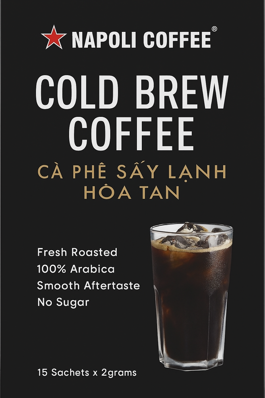 Premium Vietnamese black instant Napoli cold brew coffee  - smooth aftertaste - no sugar