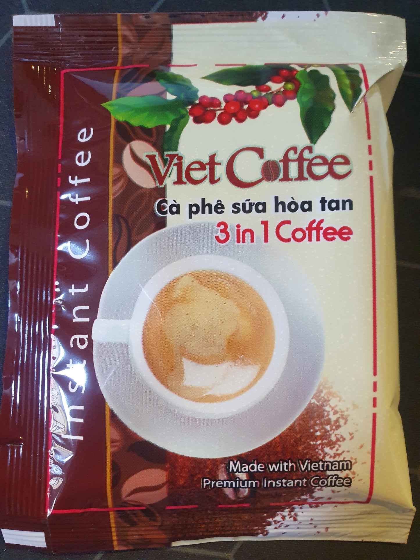 Viet-Coffee 3 in 1 - 50 sachet  a white sugared instant coffee