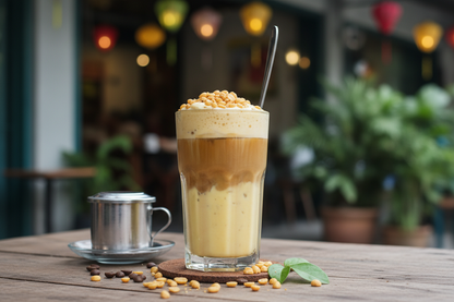 Vietnamese mung bean coffee in glass